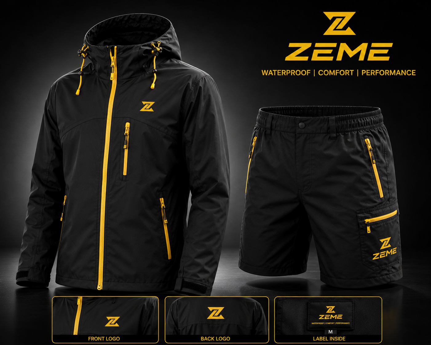 ZEME Premium Waterproof Jacket &amp;amp;amp;amp;amp;amp;amp; Short Set
